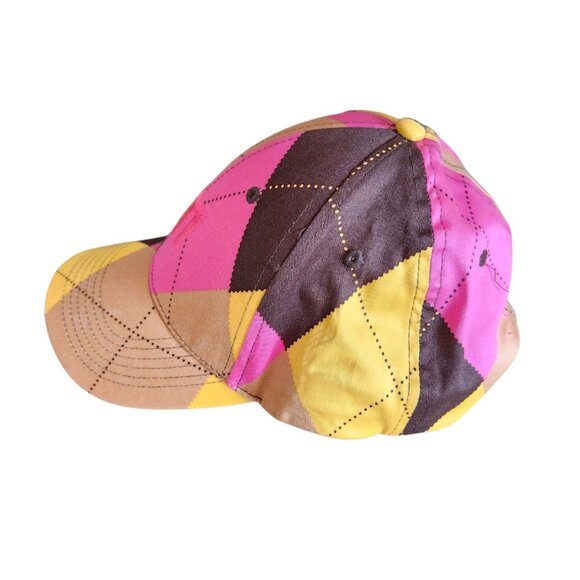 Loudmouth Golf Tango Pink Cupcakes Argyle Adjustable Hat Baseball Cap - Picture 2 of 5